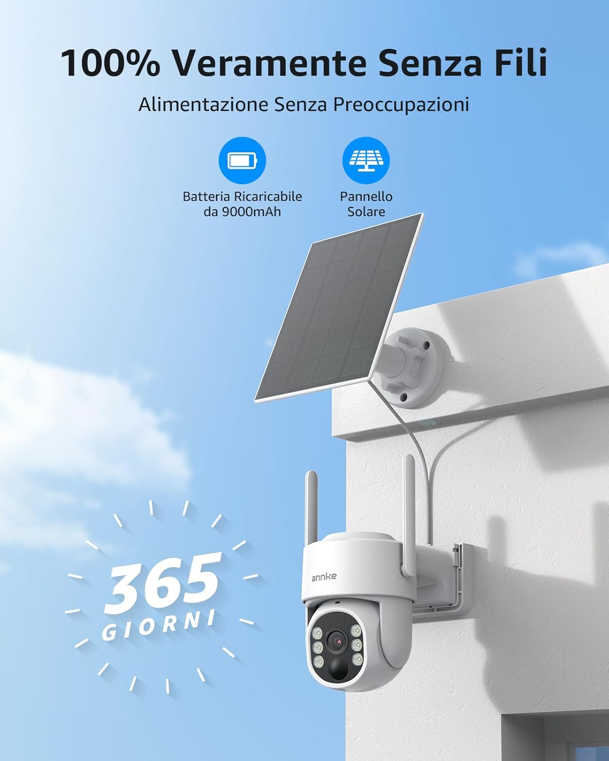 Annke 4MP Telecamera Wi-Fi Esterno Solare 360° - immagine 2