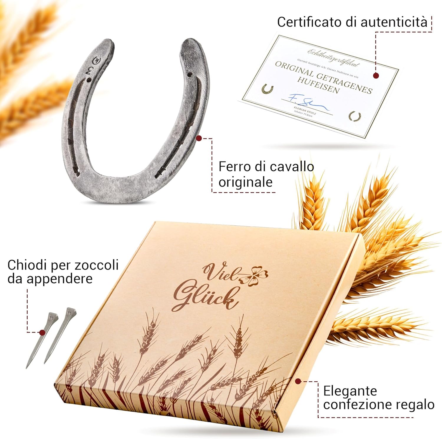 PURAJA Regalo Ferro di Cavallo Autentico - immagine 5