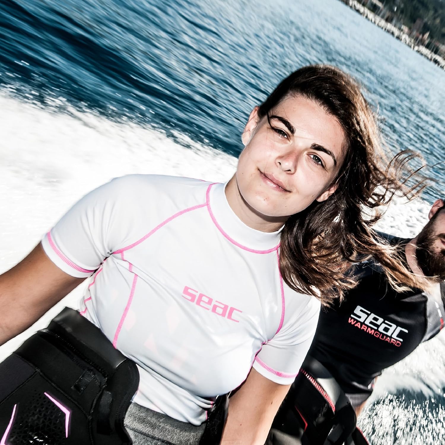 Seac T-Sun Short Lady, Maglia Protettiva Rash Guard per Snorkeling e ...