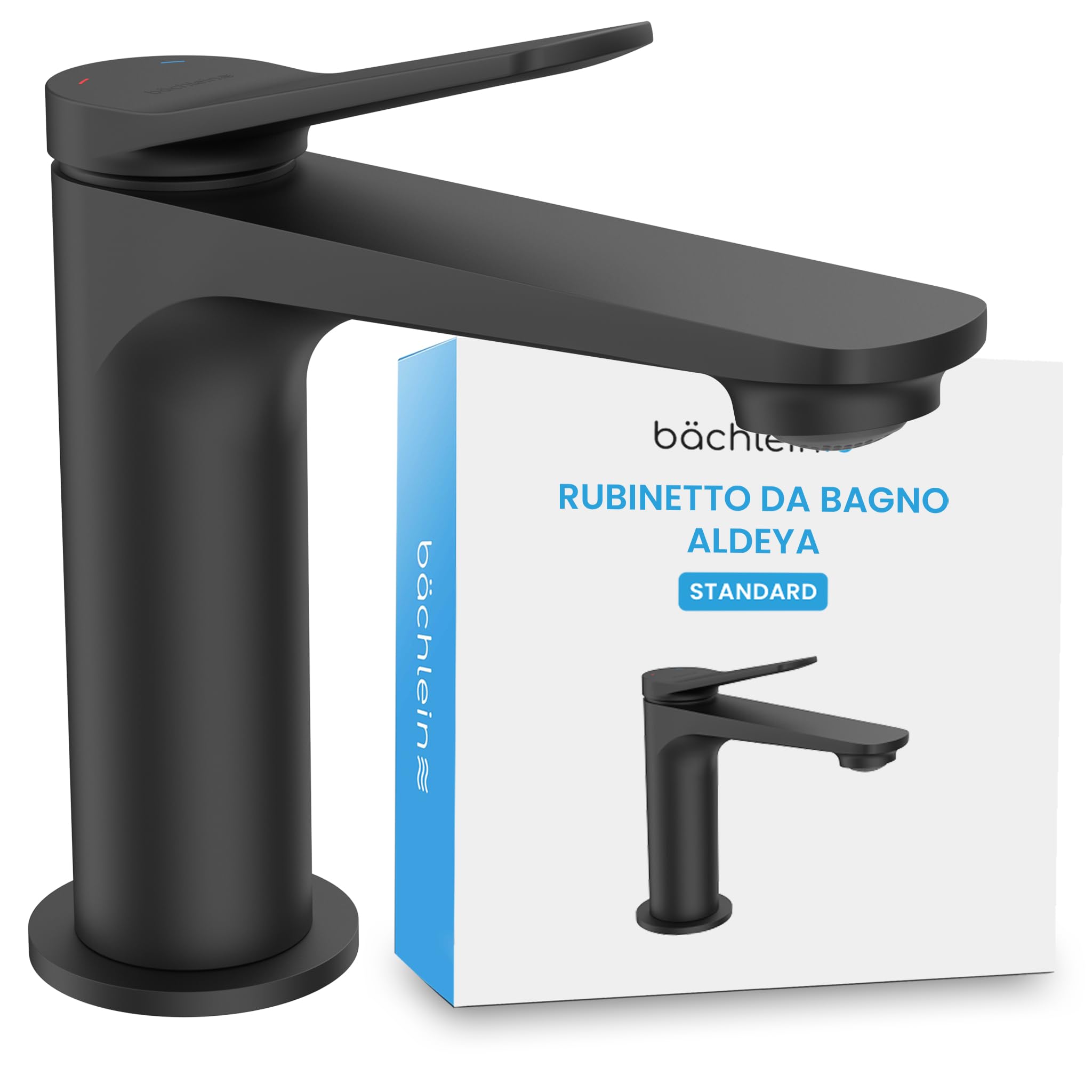 Bächlein Rubinetto per Bagno Aldeya Nero Opaco