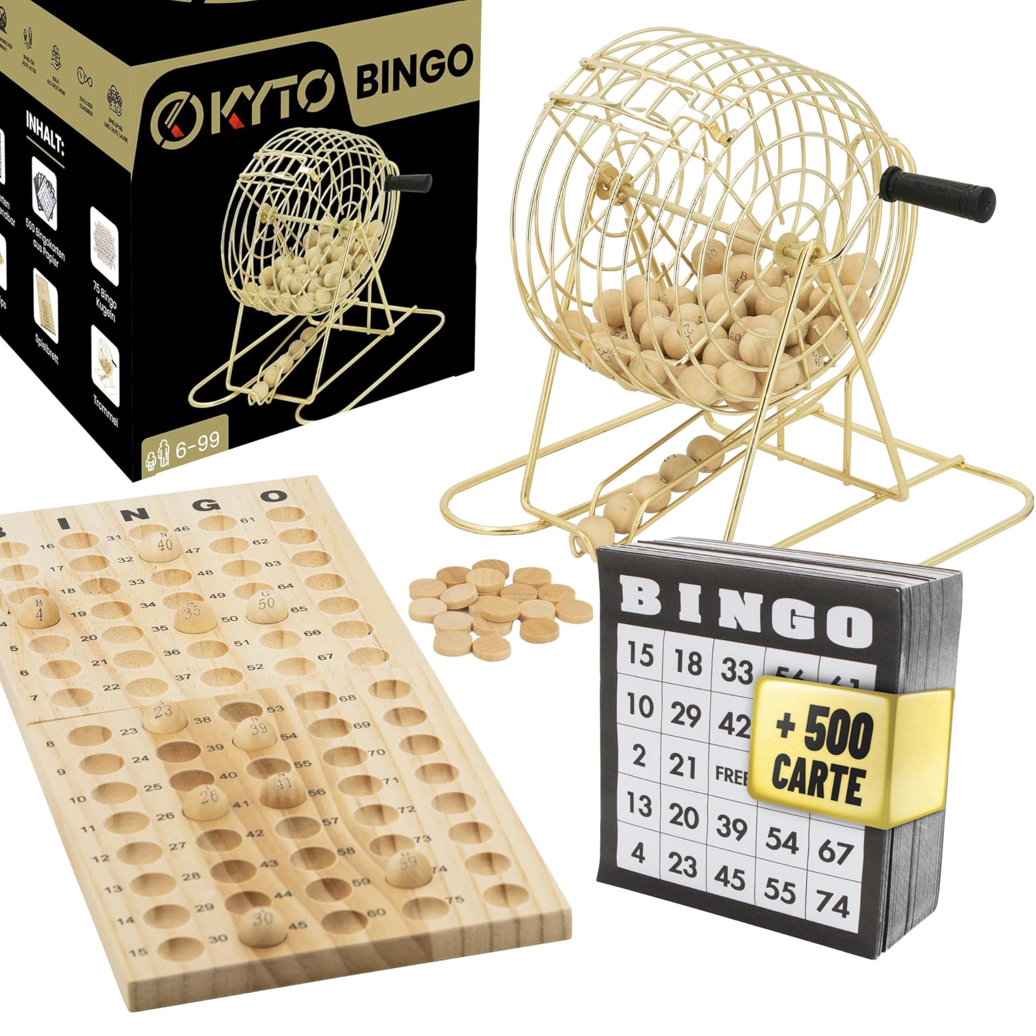 Kyto Grande Gioco del Bingo Dorato in Metallo
