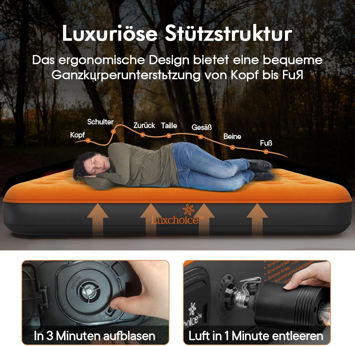 Luxchoice Materasso Gonfiabile con Pompa Portatile - immagine 3