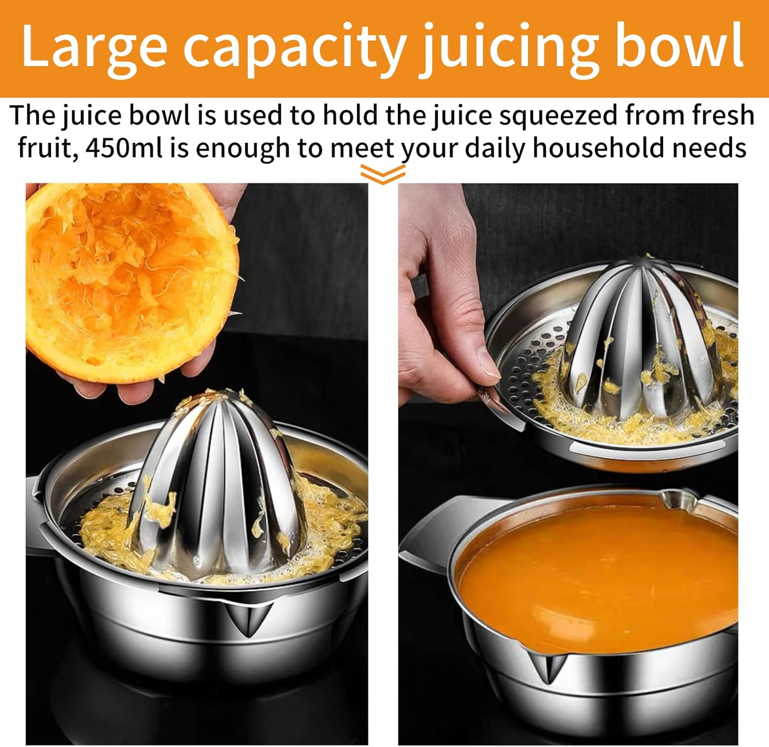 Spremiagrumi Manuale in Acciaio Inox 304 - immagine 4