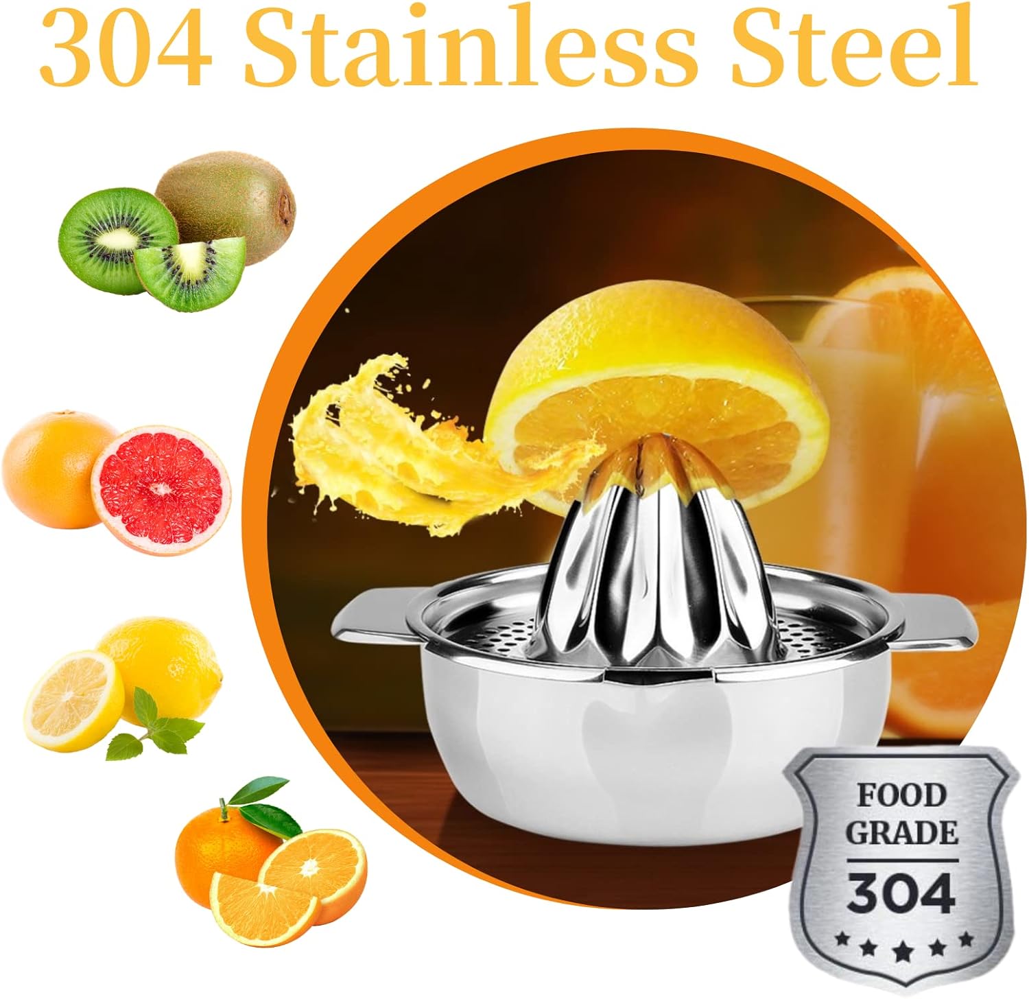 Spremiagrumi Manuale in Acciaio Inox 304 - immagine 6