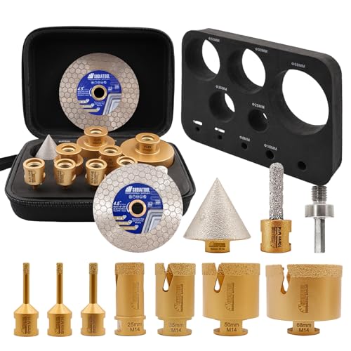 Shdiatool Set 10 Punte Carotaggio Diamantate M14