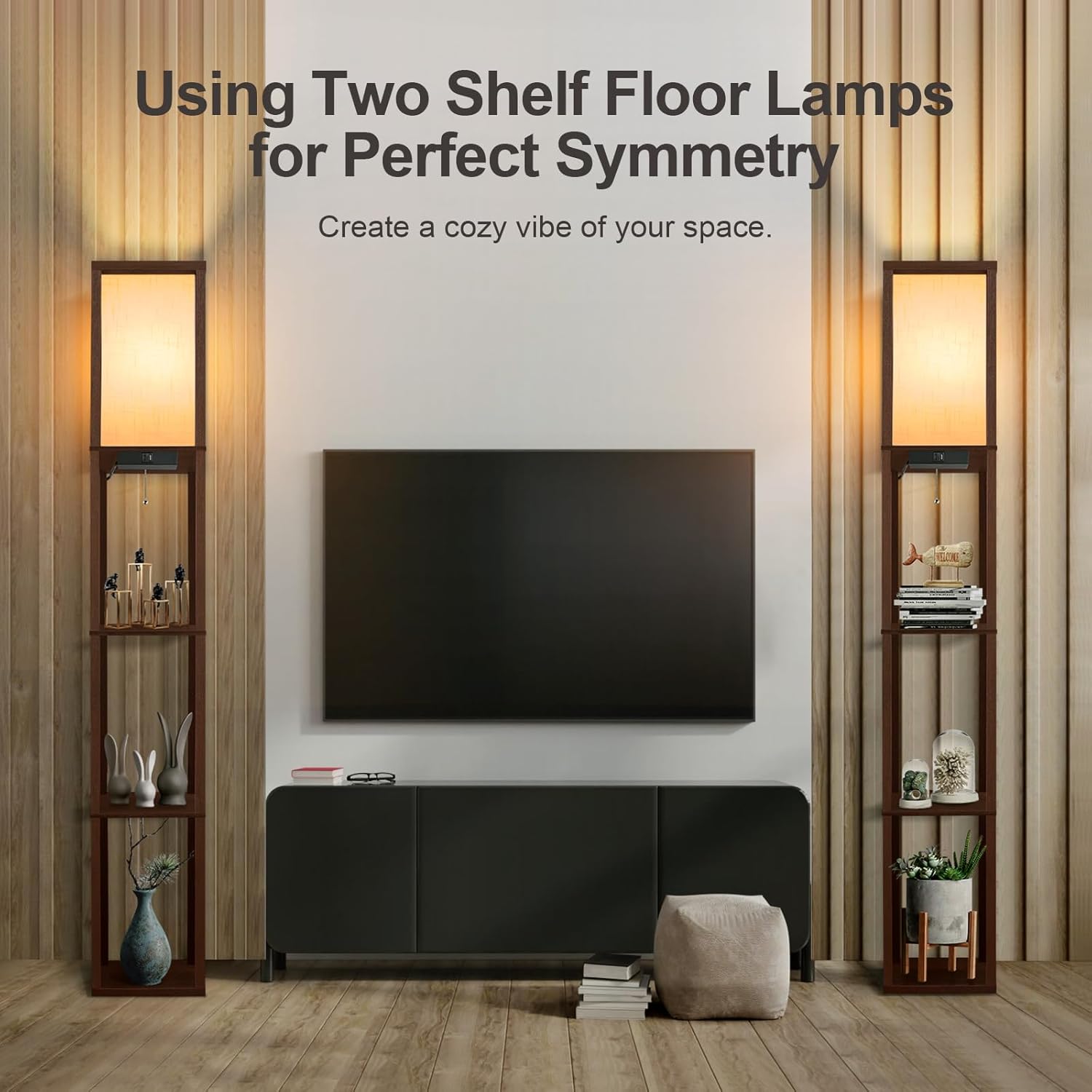 OUTON Lampada da Terra con Scaffale Dimmerabile 160cm - immagine 7