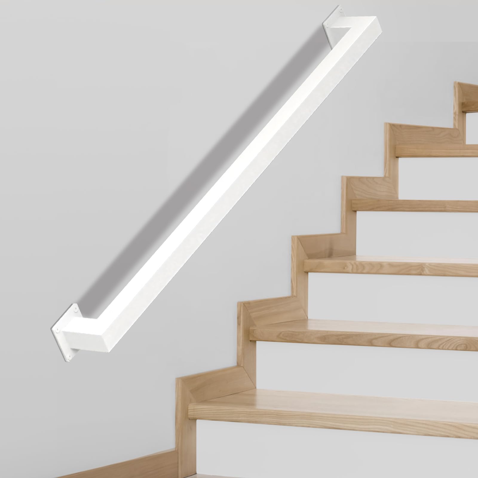 Corrimano per Scale Interne/Esterne in Acciaio Inox, Bianco