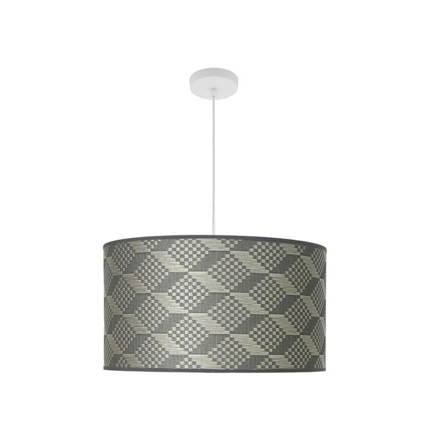 Zarivy Ciondolo Contemporaneo Bianco e Grigio Stile Tetris