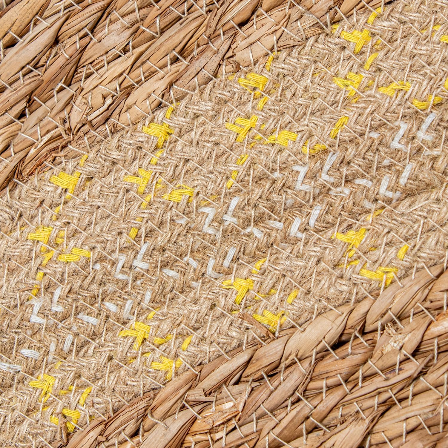 ALFOMBRA MIMBRE ø150CM NATURAL/VERDE_°150CM - immagine 3