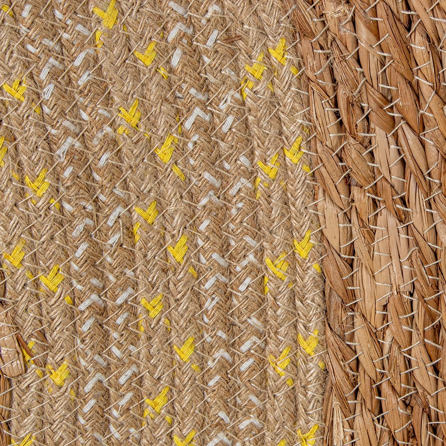 ALFOMBRA MIMBRE ø150CM NATURAL/VERDE_°150CM - immagine 4