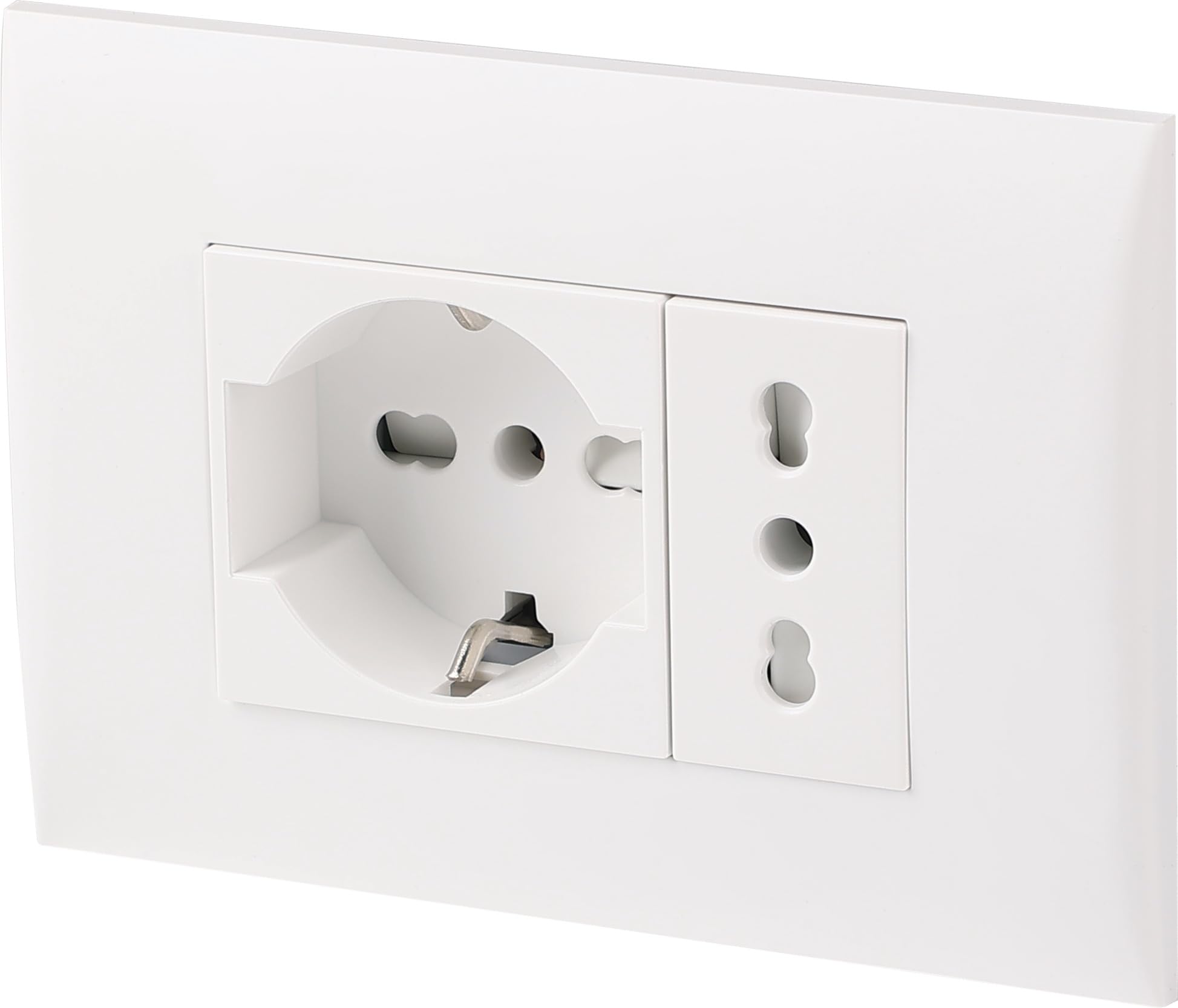 Electraline 22110 Blocco Presa Incasso 2 Posti, Bianco