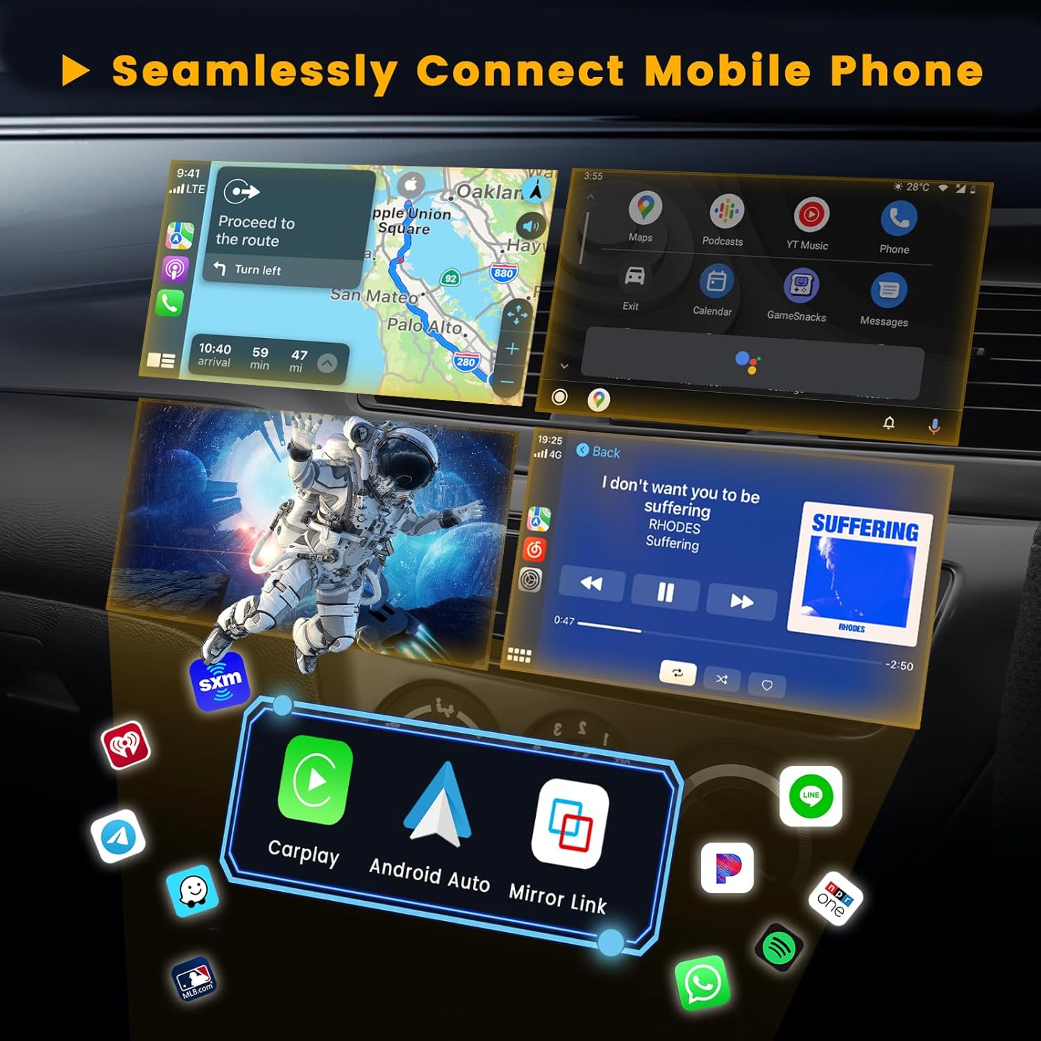 Hikity Autoradio Android 13 7'' Flip Out 1 Din - immagine 3