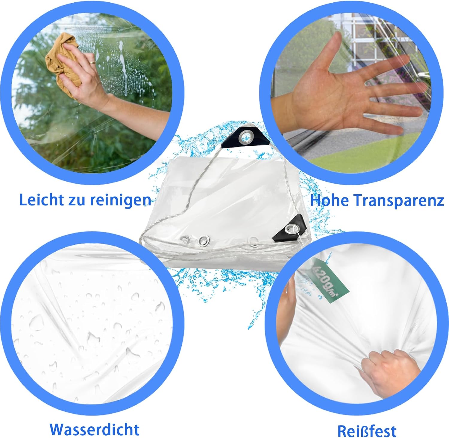 Telone impermeabile in PVC trasparente 420 g/m² - immagine 3