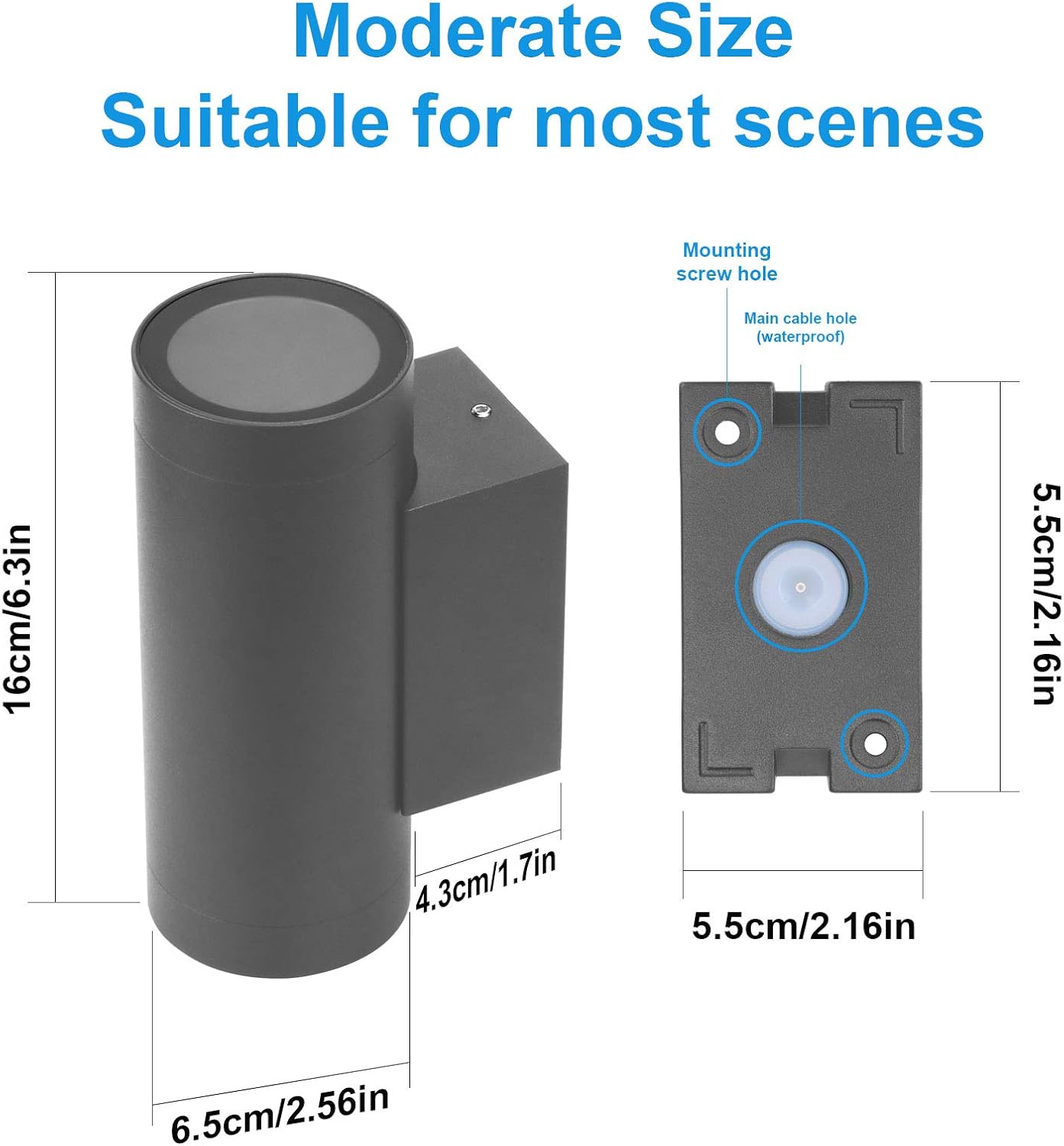 Klighten Applique da Parete Esterni IP65 GU10, Grigio Scuro - immagine 4