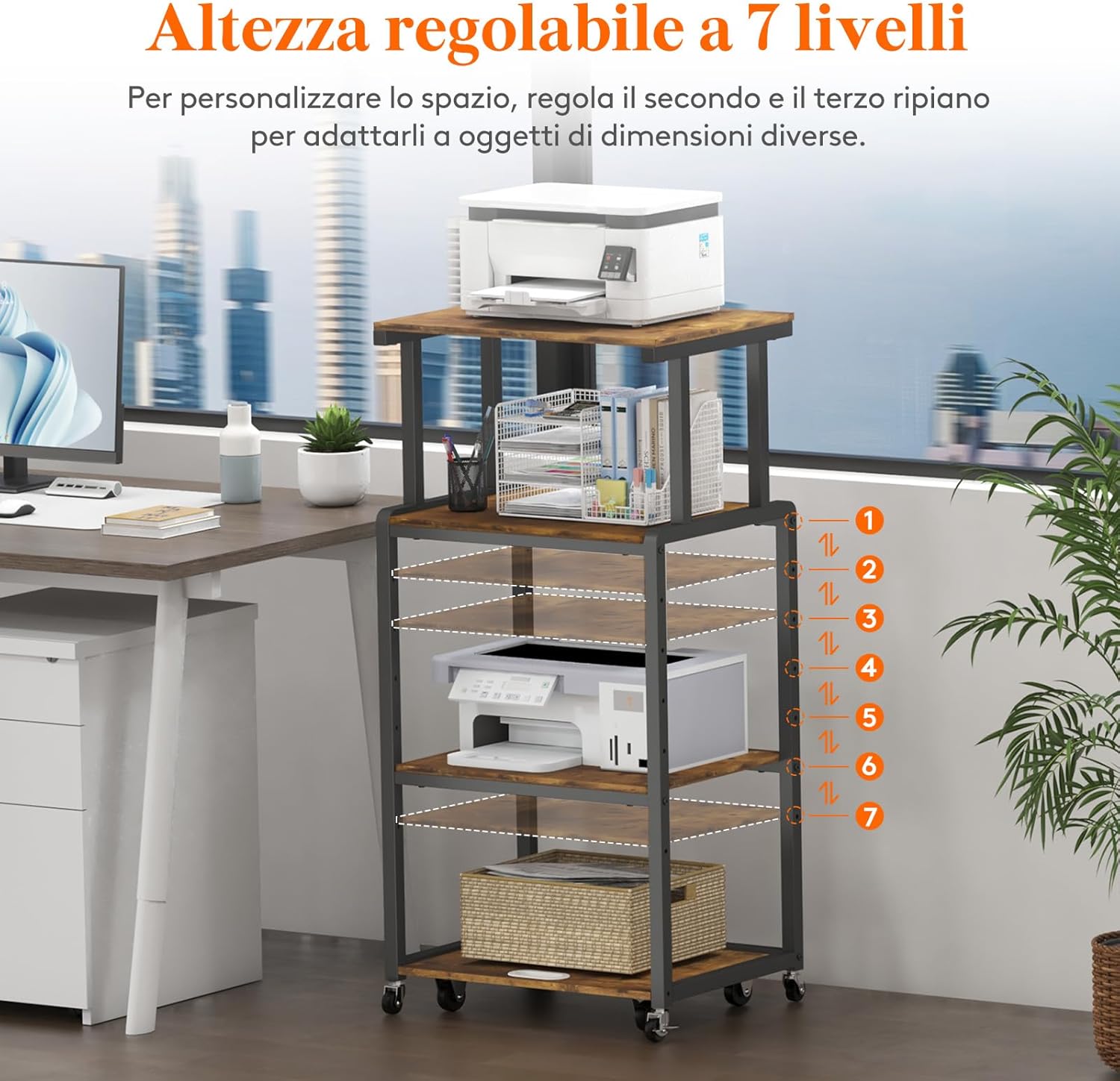 Lifewit Supporto Stampante 4 Livelli con Ruote - immagine 6