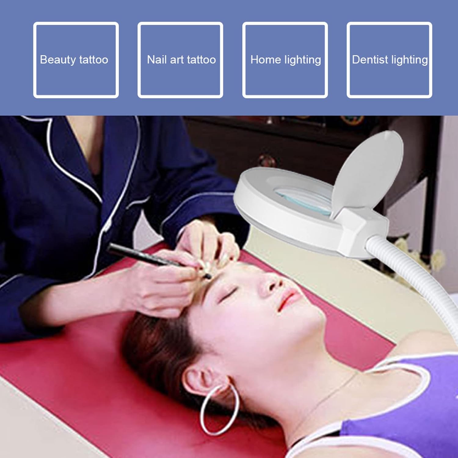 Lampada da Tatuaggio LED Dimmerabile con Lente Ingrandimento - immagine 6