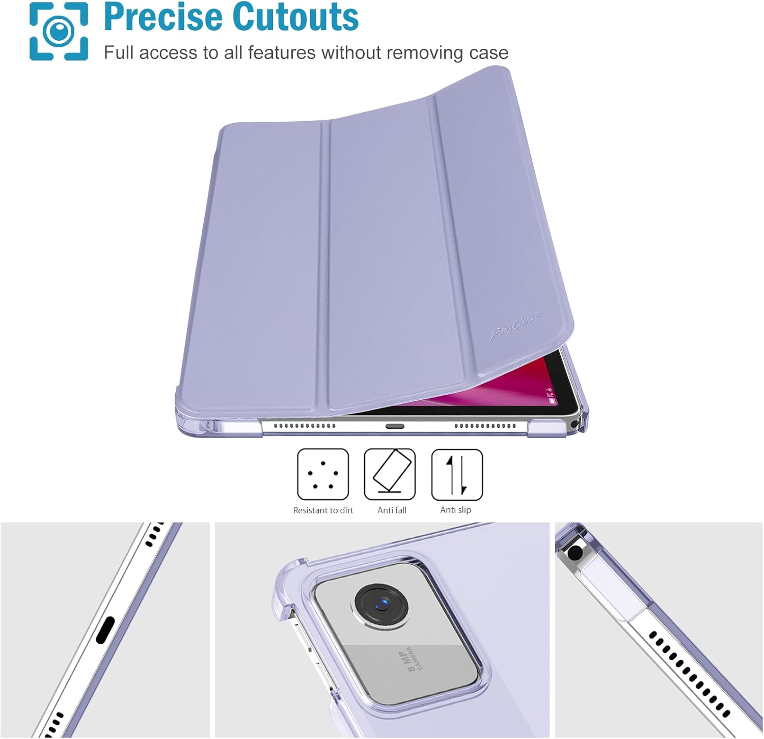 Procase Cover per Lenovo Tab M11 2024 11 Pollici - Viola Chiaro - immagine 5