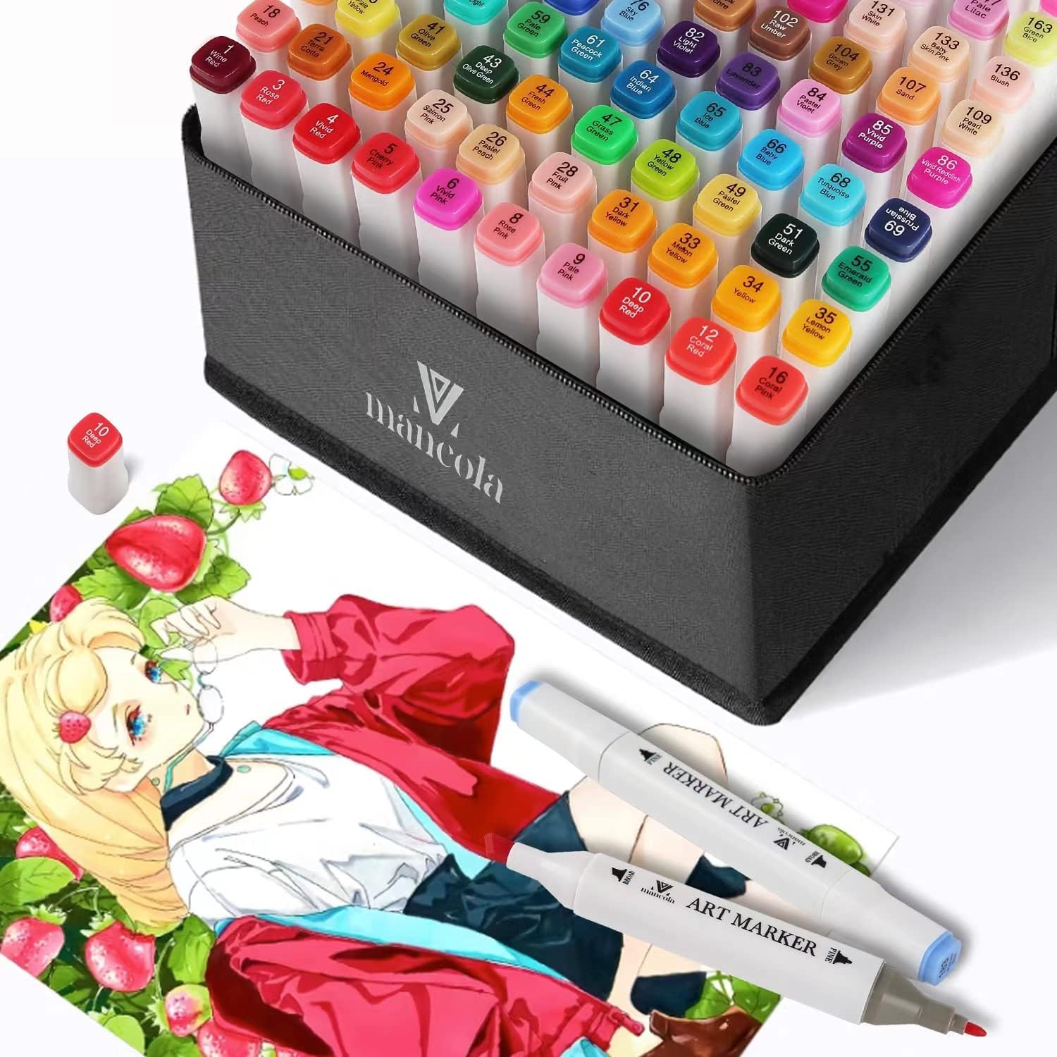 Mancola 100 Colori Marker Pennarelli Doppia Punta - immagine 4