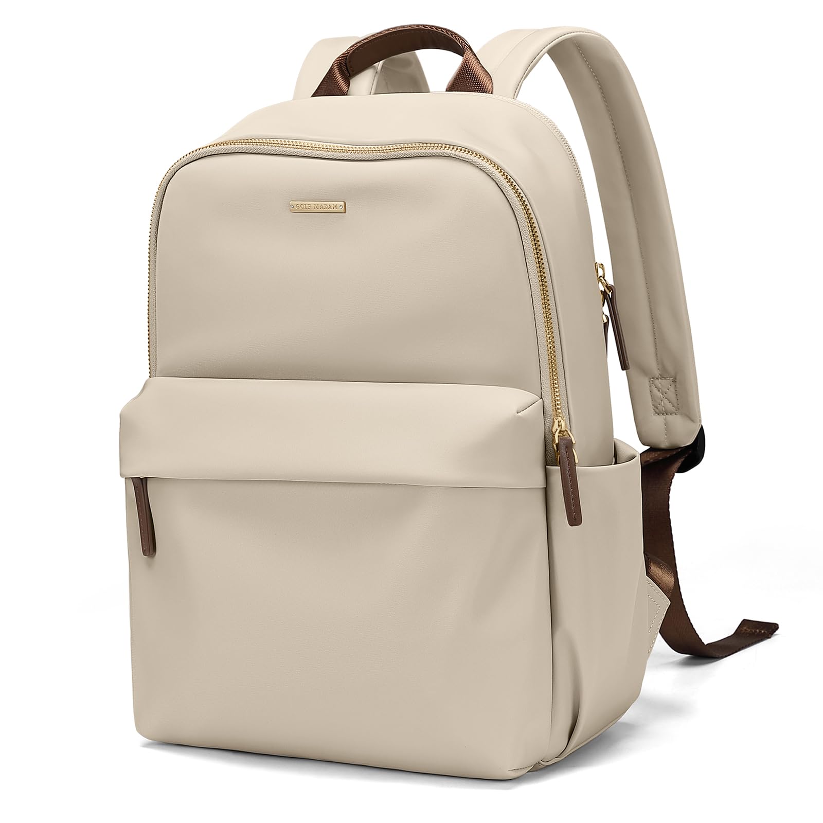 GOLF QUALITY Zaino Donna Antifurto per PC 14 Pollici, Mandorla