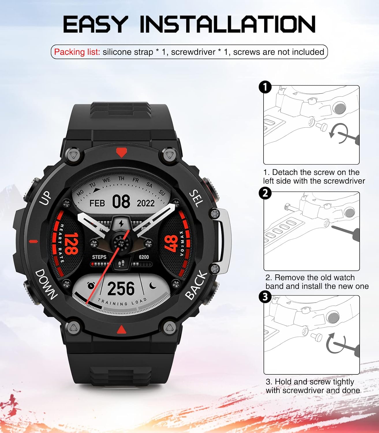 MoKo Cinturino Compatibile Amazfit T-Rex 2 Smartwatch - immagine 6