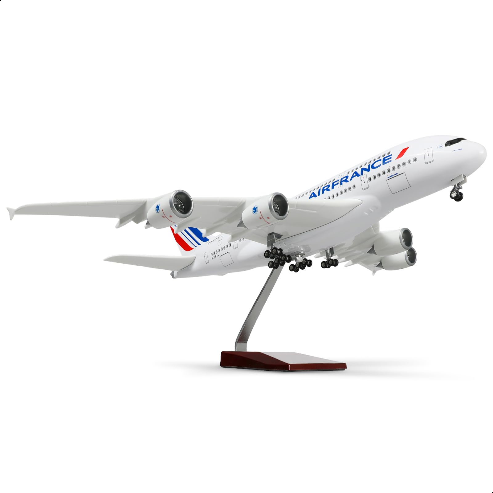 1/160 Airbus A380 France grande aeroplano diecast kit con stand | Sky Jumbo Display da collezione modello di aereo per l'aviazione regalo appassionato (46 cm)