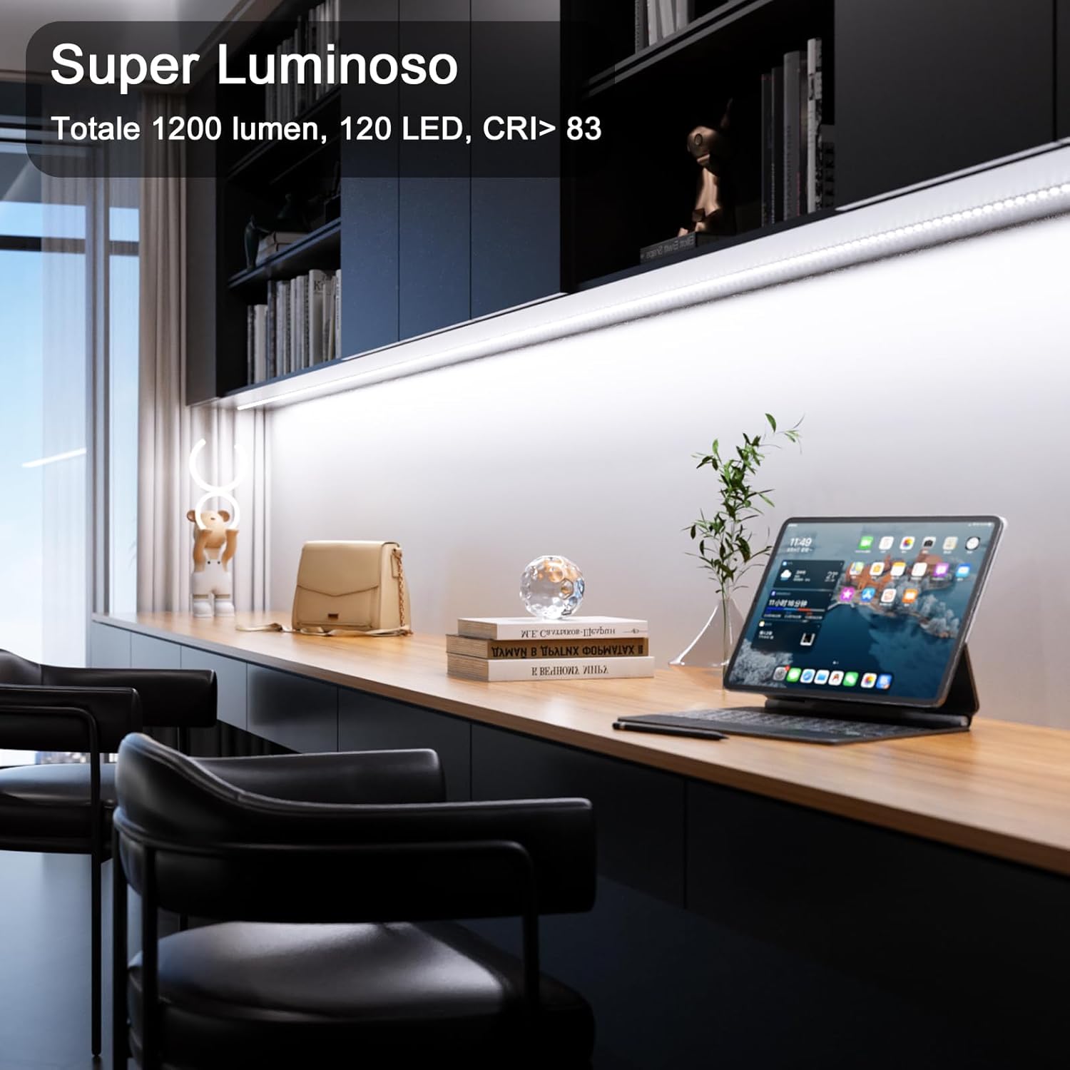 Wobane Striscia Led Cucina Sottopensile 2m, Bianco Freddo - immagine 2