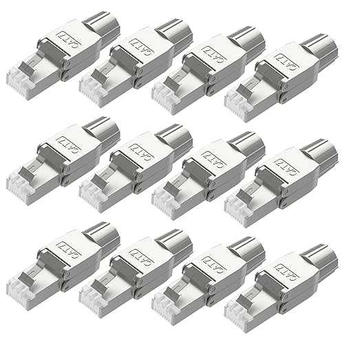 Vcelink Connettori RJ45 Cat7 Cat6A Senza Attrezzi 12 Pezzi