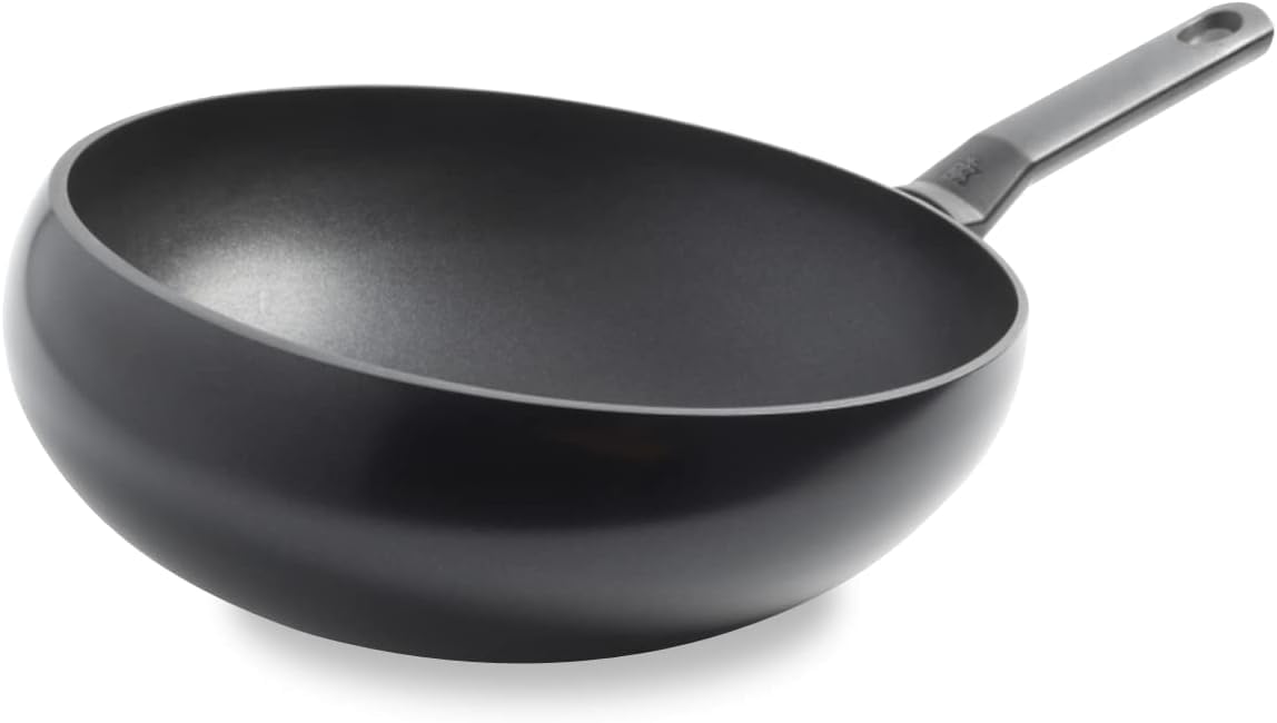 Bk Wokarang Padella Wok Ceramica Antiaderente 30cm, Nero