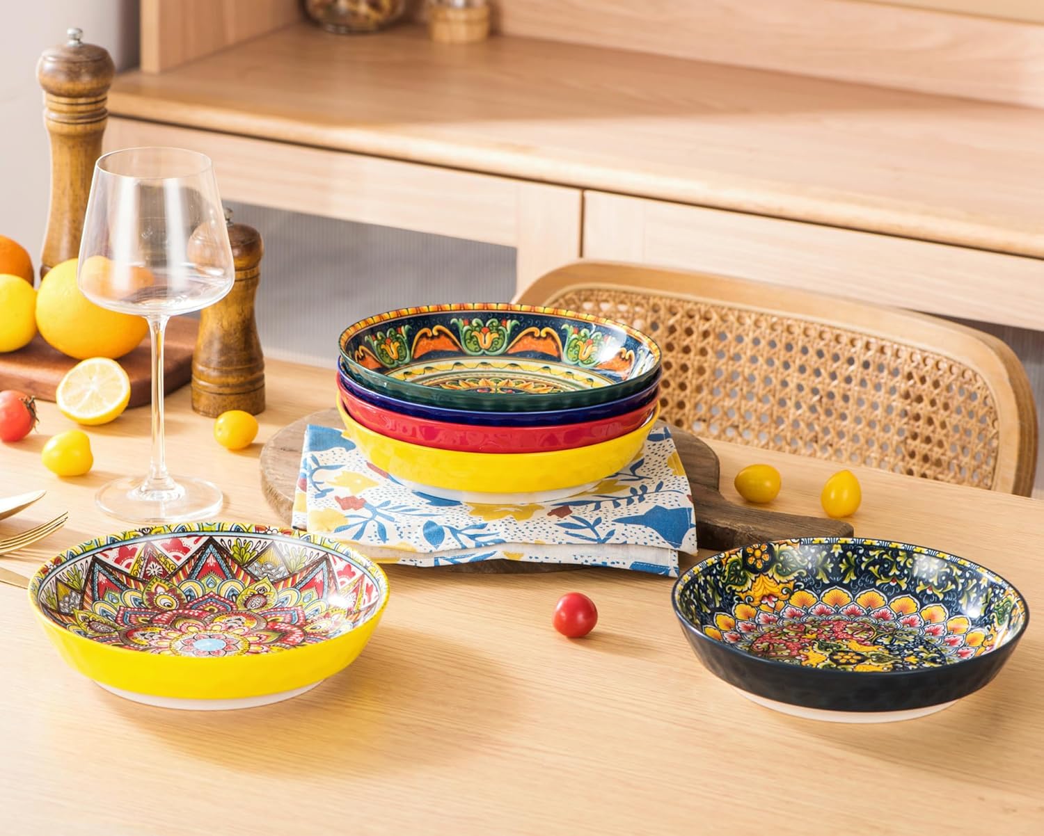 Henten Home Set 6 Piatti Fondi 810ml - Stile Bohémien - immagine 4