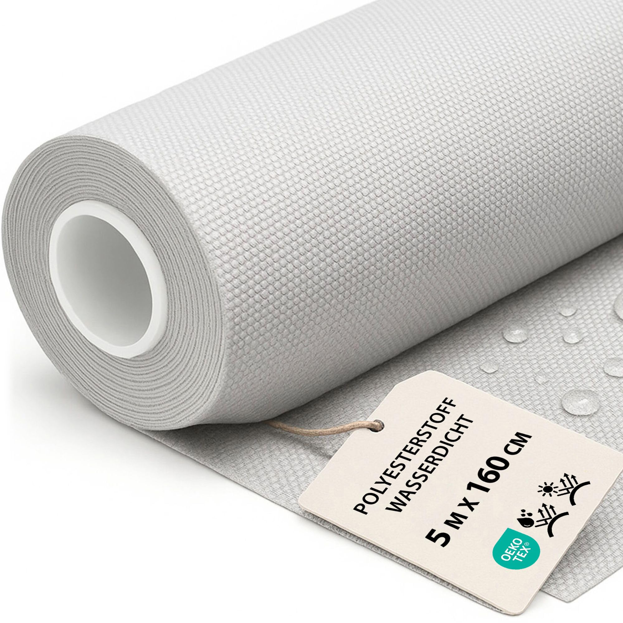 Tessuto Impermeabile al Metro 5M x 160 cm Grigio Chiaro