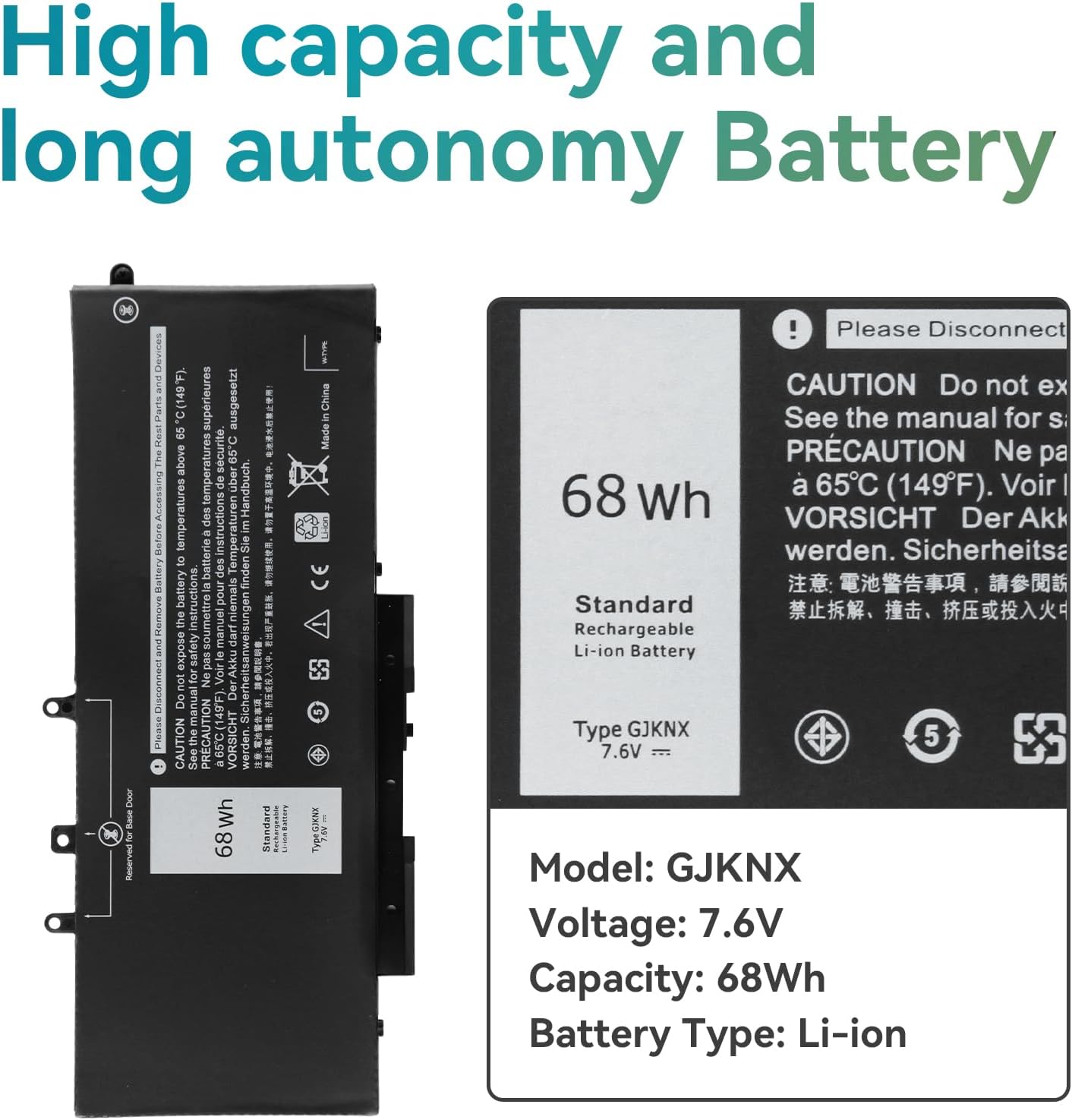 GJKNX Batteria 68Wh per Dell Latitude e Precision - immagine 3