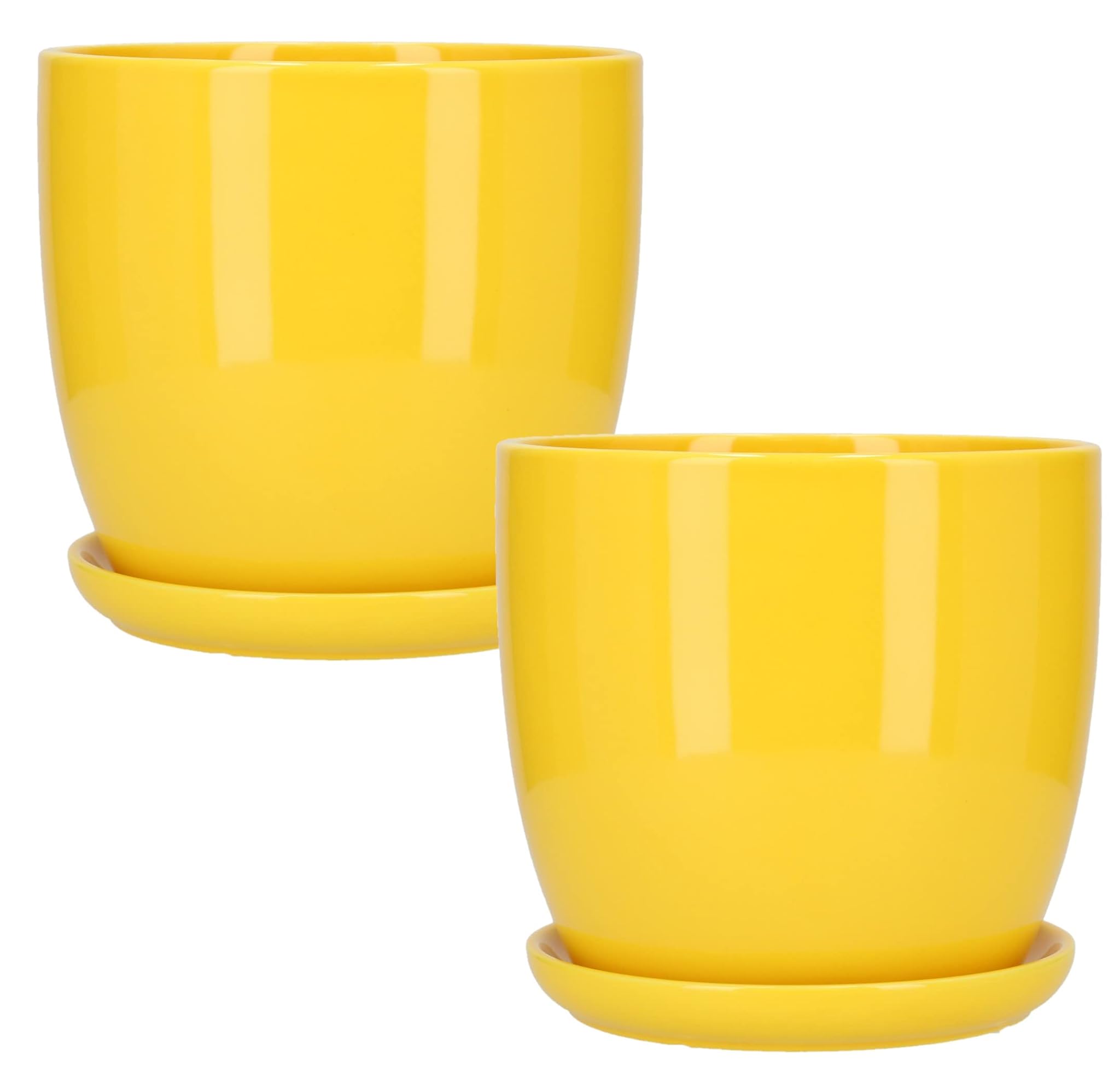 KOTARBAU® Vaso da Fiori in Ceramica 20cm Giallo
