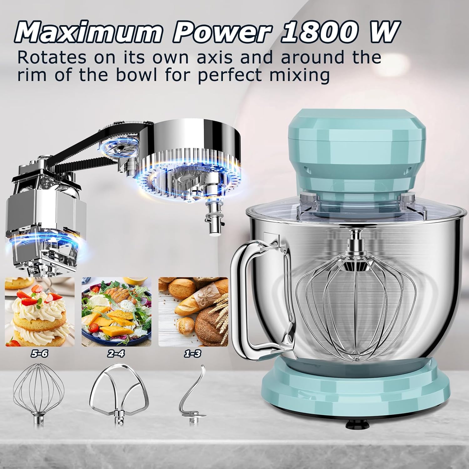 Cheflee Impastatrice Planetaria Professionale 1800W - immagine 4