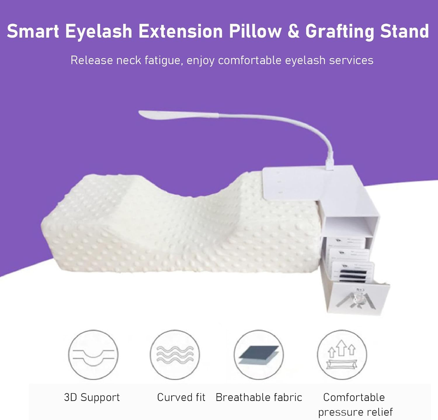 Cuscino Collo Memory Foam per Estensione Ciglia - immagine 3