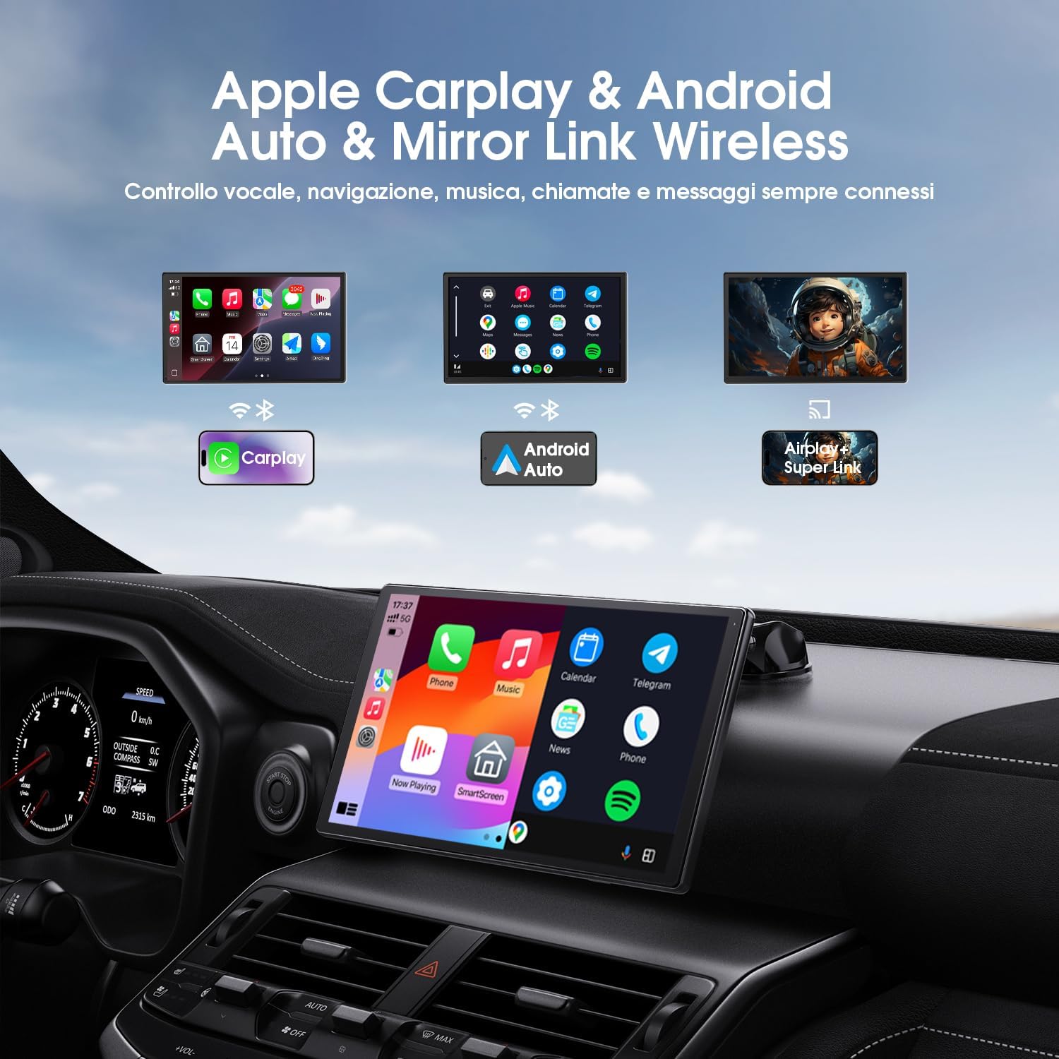 Avylet Carplay Auto Andriod 9" con Telecamera IP67 - immagine 3