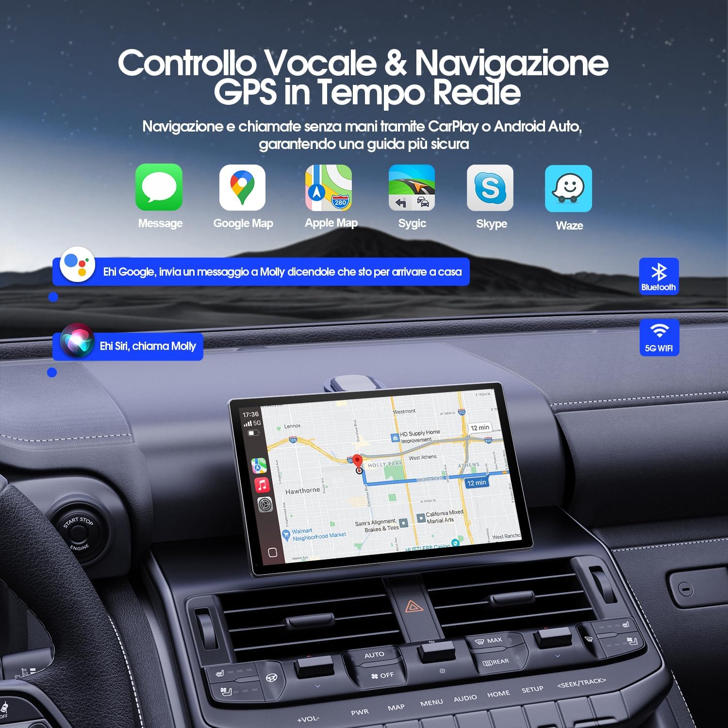 Avylet Carplay Auto Andriod 9" con Telecamera IP67 - immagine 5