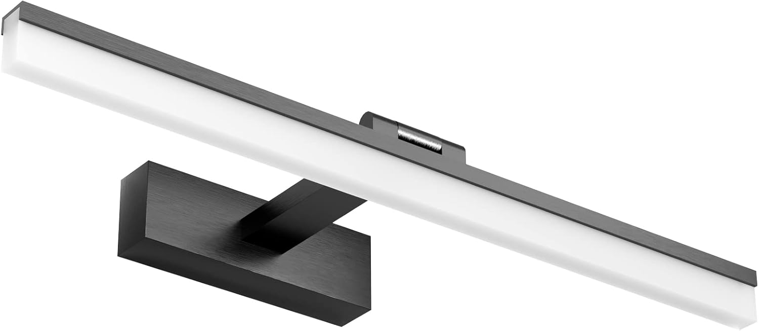 Klighten Lampada da Specchio a LED per Bagno 16W 50cm, Nero
