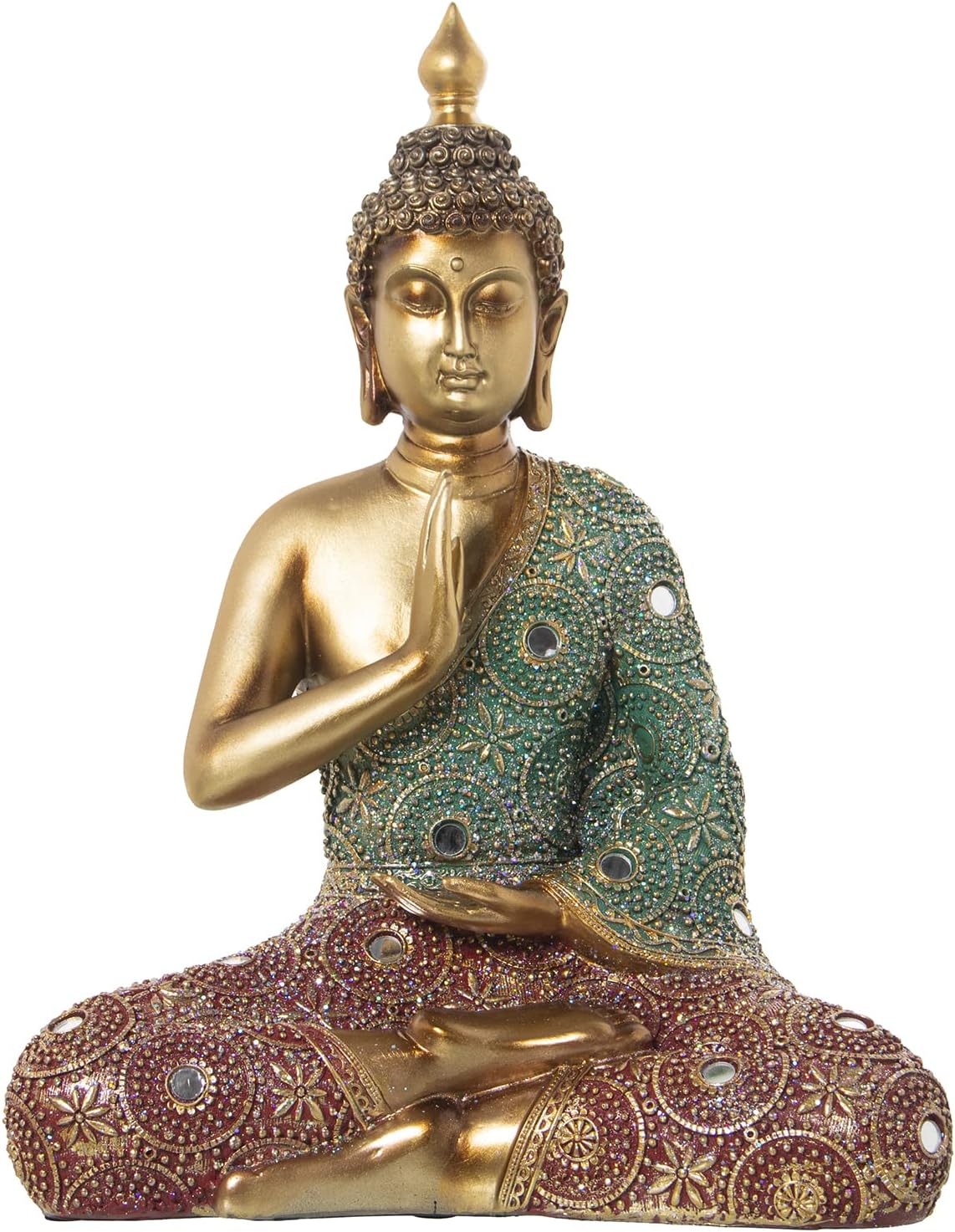 FIGURA RESINA BUDA DORADO/COLORES 30X17X39CM