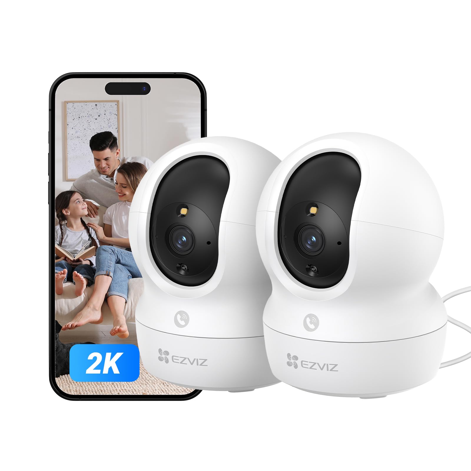 Ezviz 2K Telecamera WiFi Interno 360° Pan/Tilt