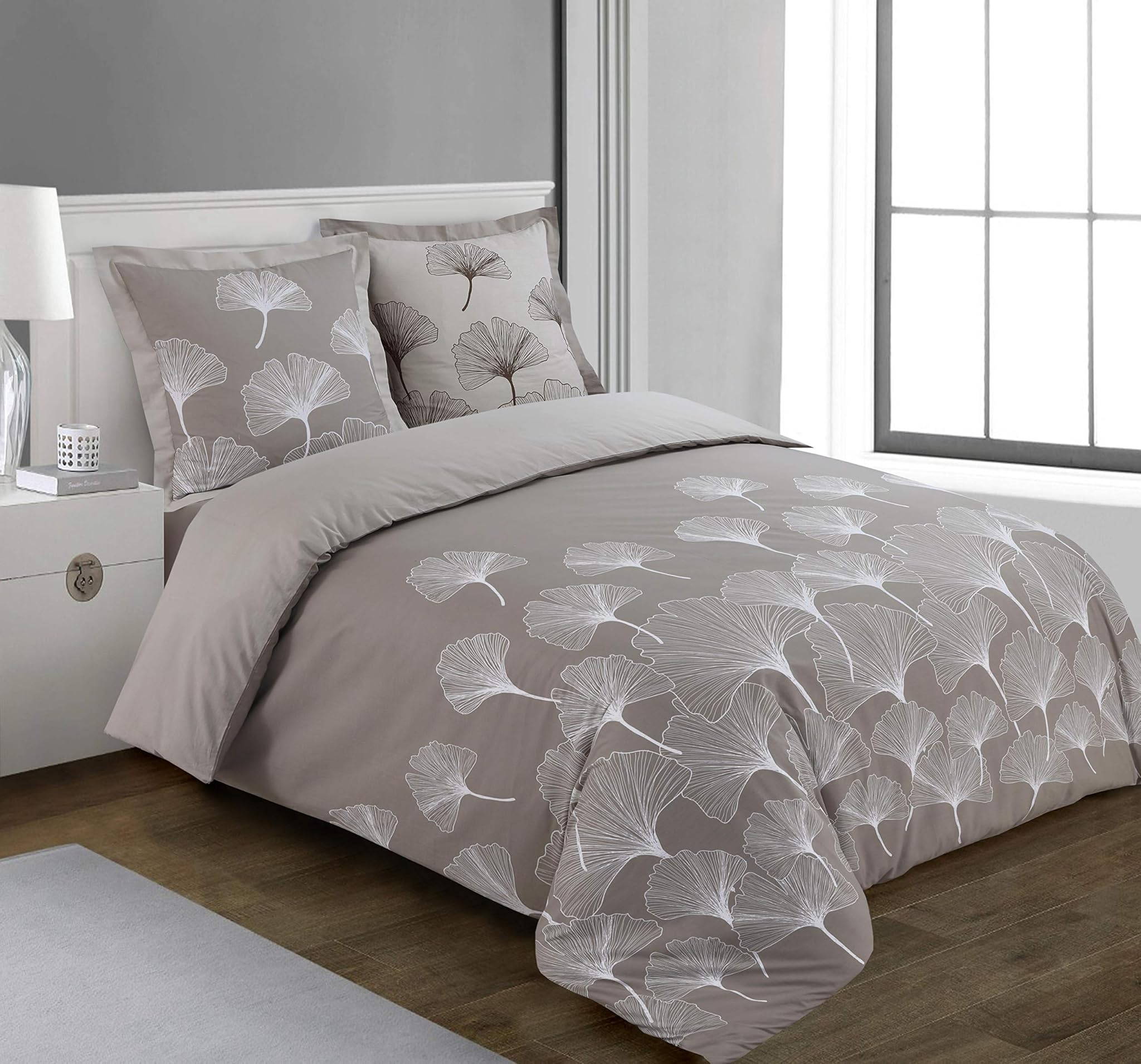 Vision - Parure Copripiumino Reversibile Ginko Beige