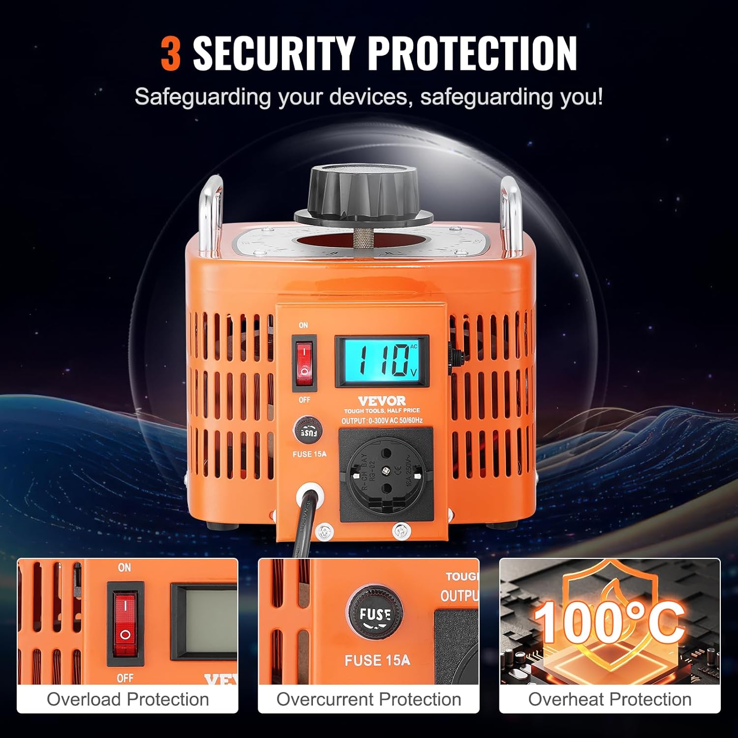 Vevor Trasformatore di Tensione 3000VA 10A - immagine 4