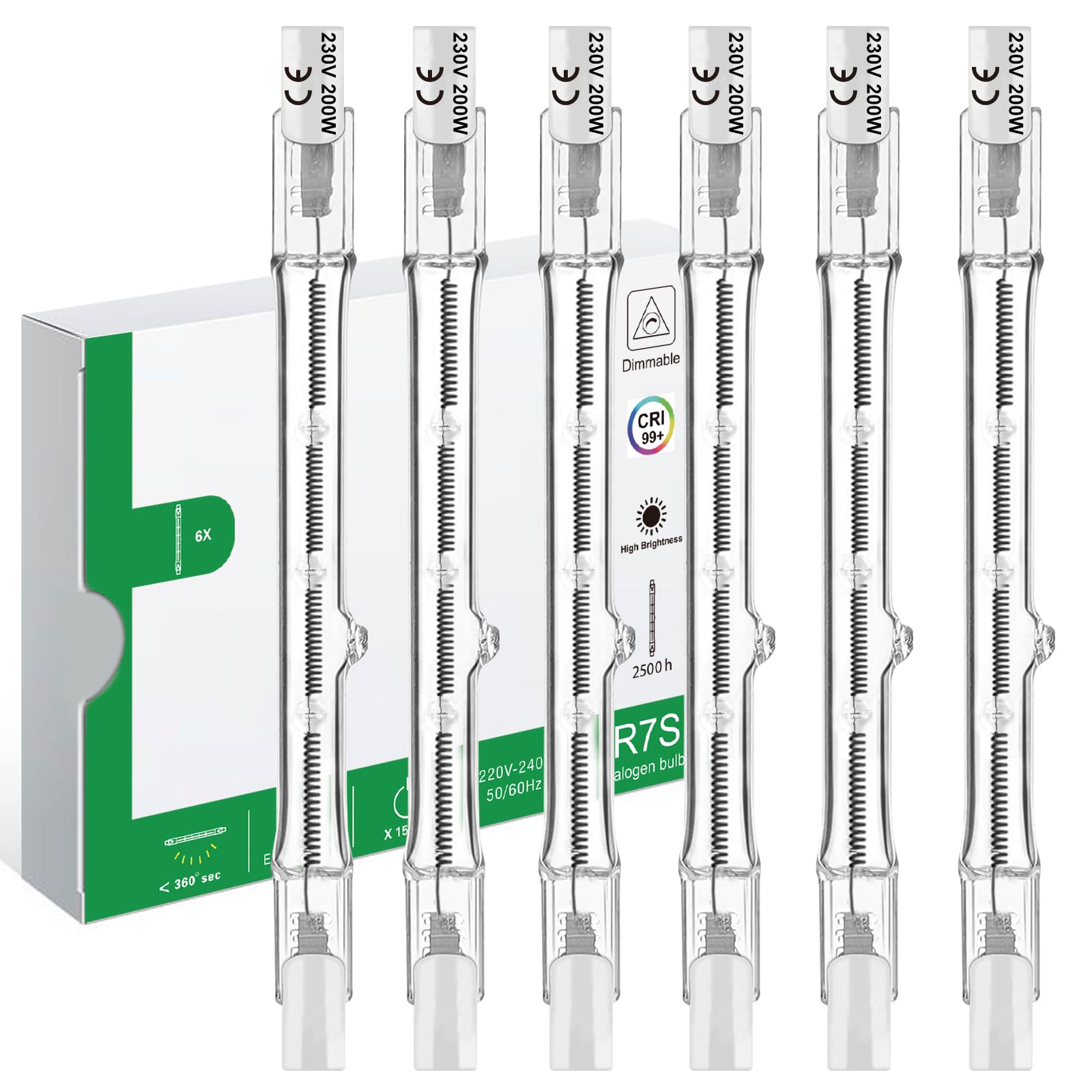 Jaenmsa R7S Lampadina Alogena 118mm 200W Dimmerabile