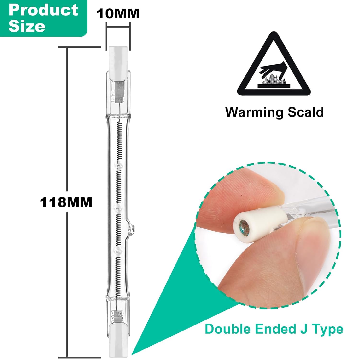 Jaenmsa R7S Lampadina Alogena 118mm 200W Dimmerabile - immagine 2