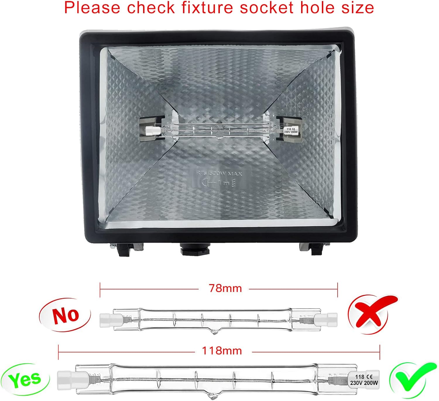 Jaenmsa R7S Lampadina Alogena 118mm 200W Dimmerabile - immagine 4