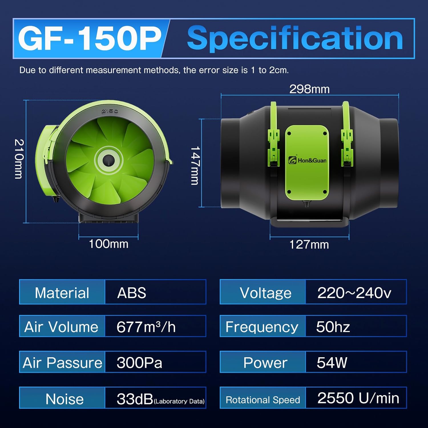 Hon&guan Ventola a Tubo 150mm Silenziosa - immagine 3