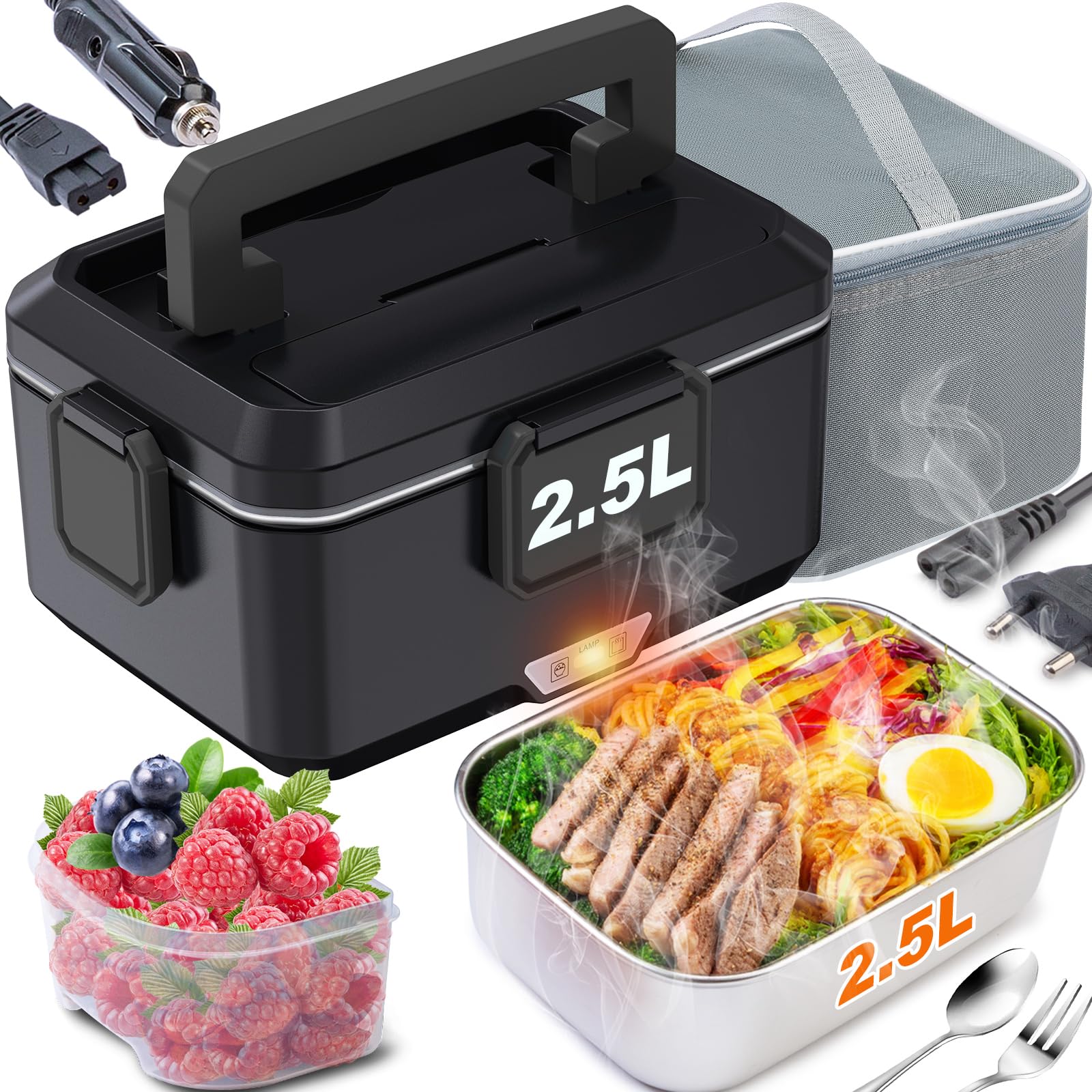 Kimfead Scaldavivande Elettrico Portatile 2,5L 80W