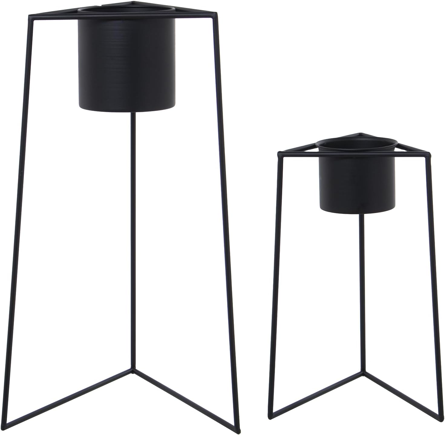 SET 2 MACETEROS METAL NEGRO_25X22X50+34X29X60CM