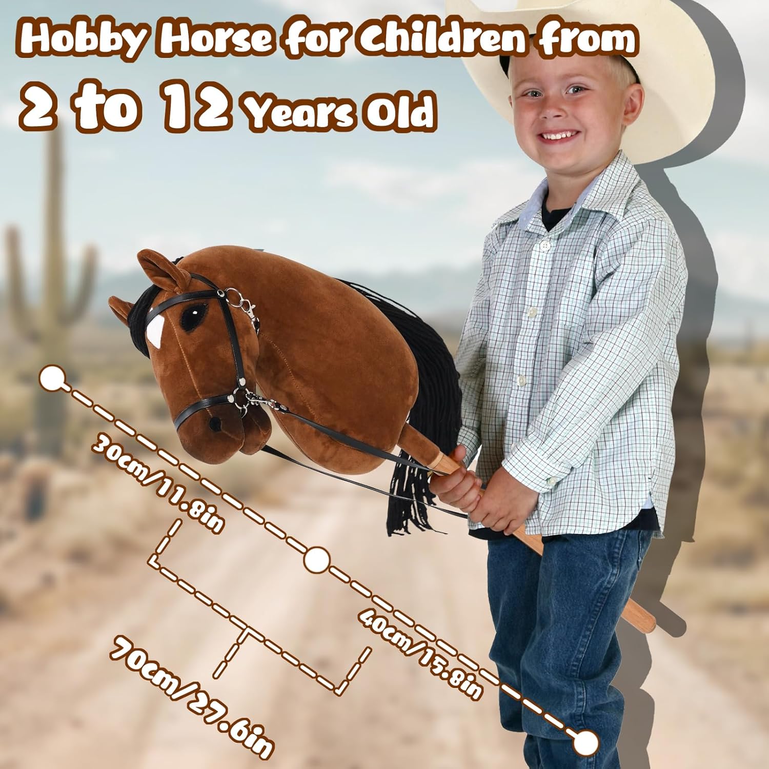 Hobby Horse per Bambini con Sella e Redini - immagine 2