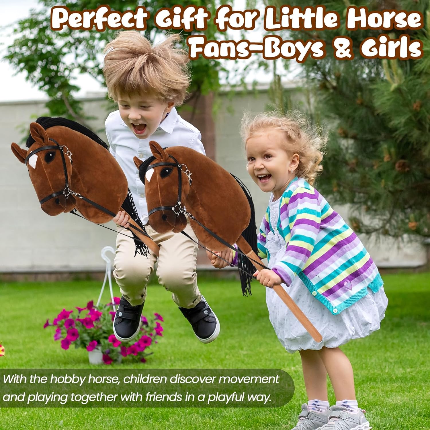 Hobby Horse per Bambini con Sella e Redini - immagine 4
