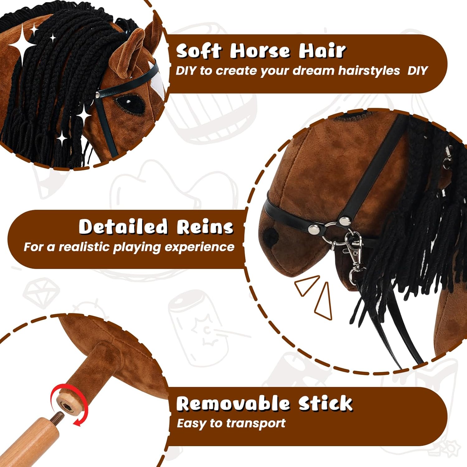 Hobby Horse per Bambini con Sella e Redini - immagine 6